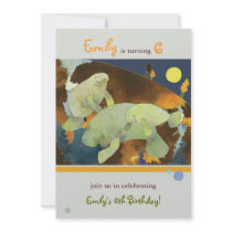 Manatee Family: Kids Birthday Party Invitation