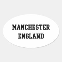 Manchester England oval stickers