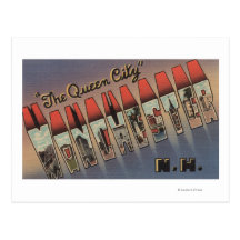 Manchester, New Hampshire - Large Letter Scenes Post Cards