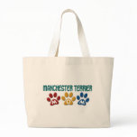 MANCHESTER TERRIER Mom Paw Print 1 Canvas Bag