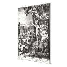 Manco Capac and his wife Stretched Canvas Print