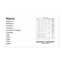 Mandaic Alphabet (Aramaic Language) Business Card Templates