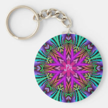 Mandala and Monogram decorative Keychain