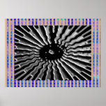 Mandala argenté de méditation de Chakra sur le ver Posters