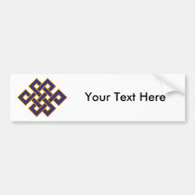 Mandala  Blue Karma Buddhism Eternal Knot Bumper Sticker