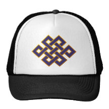 Mandala  Blue Karma Buddhism Eternal Knot Hat