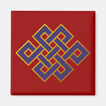 Mandala  Blue Karma Buddhism Eternal Knot Refrigerator Magnets