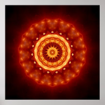 Mandala doré Blossom Affiche
