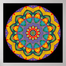 Mandala en cristal "d'édredon de mandala" posters