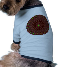 Mandala Inspired Burgundy Wine Flower Pet Tee Shirt
