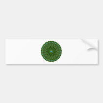 Mandala Inspired Hunter Green Flower bumper stickers