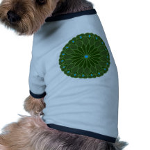 Mandala Inspired Hunter Green Flower Pet Tshirt