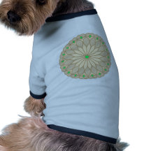 Mandala Inspired Pale Beige Flower Dog T-shirt