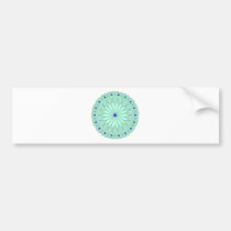 Mandala Inspired Pale Blue Flower bumper stickers