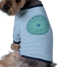 Mandala Inspired Pale Blue Flower Dog Shirt