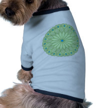 Mandala Inspired Pale Sage Flower Doggie T-shirt