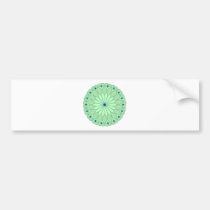 Mandala Inspired Sea Green Flower bumper stickers