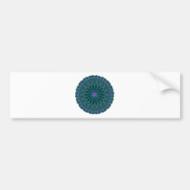 Mandala Inspired Teal Blue Flower bumper stickers