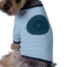 Mandala Inspired Teal Blue Flower Pet Tee Shirt