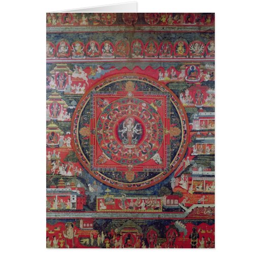 Mandala of Amoghapasa Greeting Cards