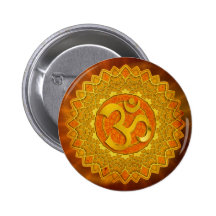 MANDALA OM - orange | red shine Buttons