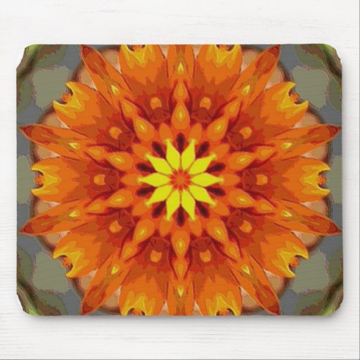 Mandala orange tapis de souris