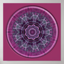 Mandala pointu de cuvette de fleur poster