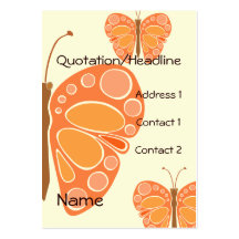 Mandarin 60s Whimsical Butterfies Business Card Templates