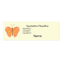 Mandarin 60s Whimsical Butterfly Business Cards