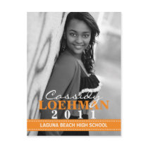 Mandarin Orange Photo Graduation Announcement