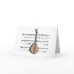 mandolin lute and sheet music cards