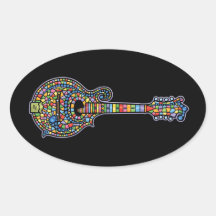 Mandoline de mosaïque sticker ovale