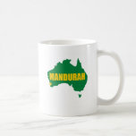 Mandurah Green and Gold Map Coffee Mugs