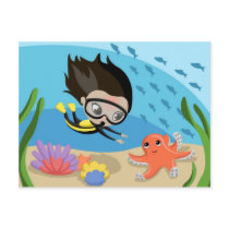Mandy and Bubbles the Octopus Postcards