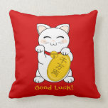 Maneki Neko - Good Fortune Cat Pillows