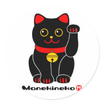 Manekineko-Lucky cat Round Stickers