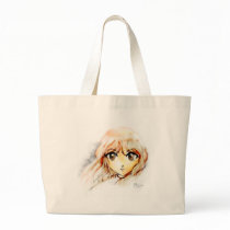 Manga Anime Girl sketch big eyes kawaii cute Bag