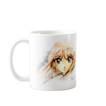 Manga Anime Girl sketch big eyes kawaii cute Coffee Mug