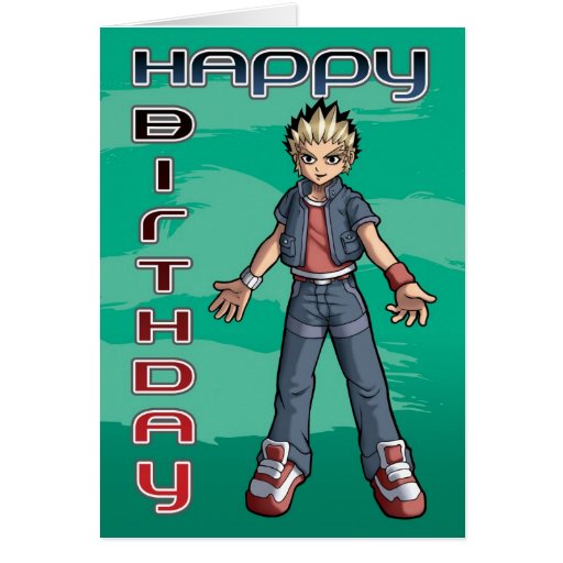 Manga Dude Birthday Cards
