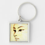 MANGA FACE woman Key Chain