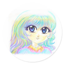 Manga Fairy Girl Anime Colourful Rainbow Magic Eye