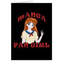 Manga Fan Girl Greeting Cards