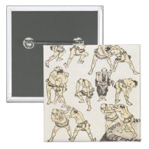 Manga: studies of gestures and postures of wrestle button