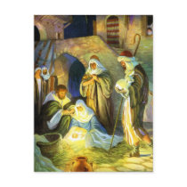 Manger Jesus Postcard Christmas