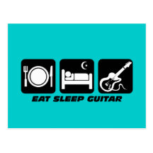 mangez la guitare de sommeil carte postale