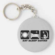Mangez la guitare de sommeil porte-clef