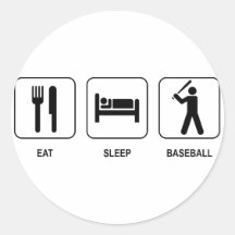Mangez l'autocollant de base-ball de sommeil
