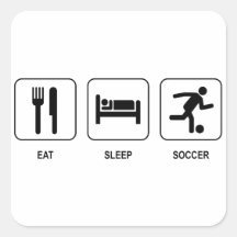 Mangez l'autocollant du football de sommeil