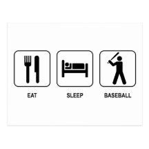 Mangez le base-ball de sommeil cartes postales