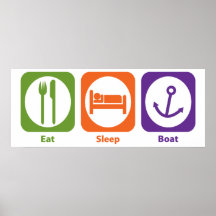 Mangez le bateau de sommeil posters